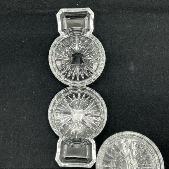 Godinger Freedom Coasters Spoon Rests Combo Clear Crystal Glass Set Of 4 Vintage - Picture 9 of 10
